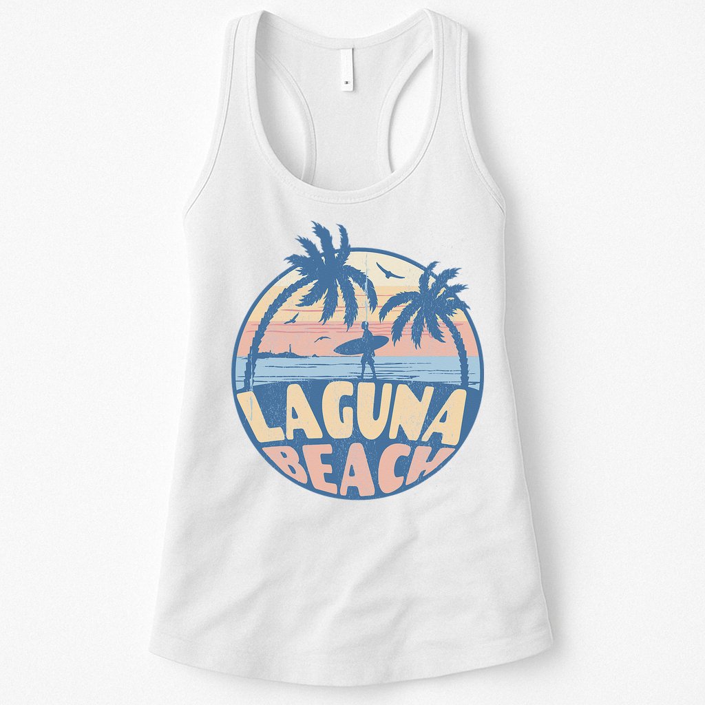 Laguna California Beach Surf Summer Vacation Vintage Womens Tank Top