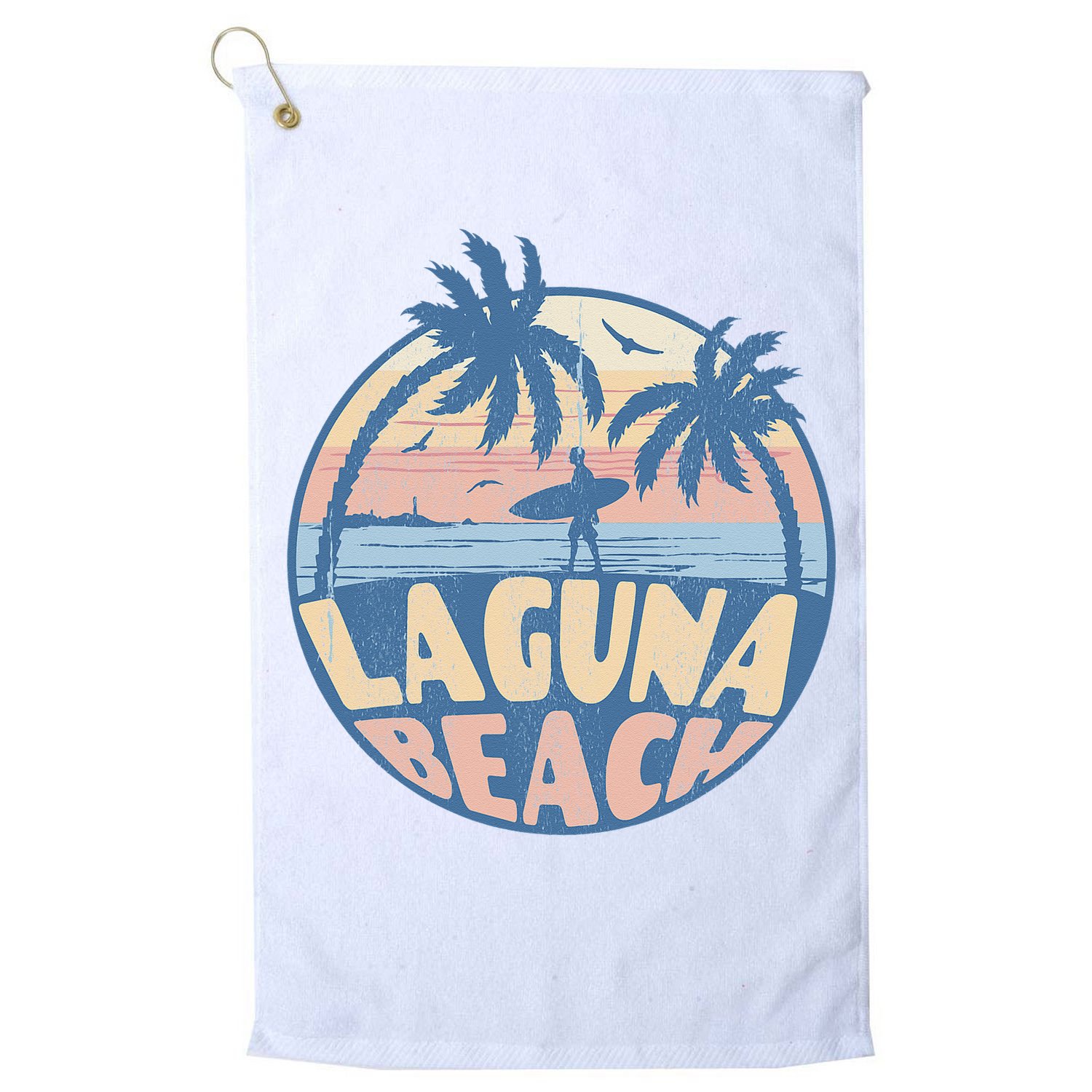 Laguna California Beach Surf Summer Vacation Vintage Golf Towel