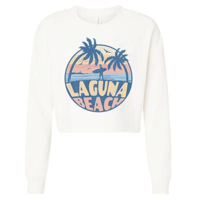 Laguna California Beach Surf Summer Vacation Vintage Cropped Pullover Crew