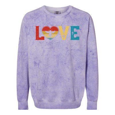 Love Cute Bee Lover Animals Heart Valentine's Day Cute Gift Colorblast Crewneck Sweatshirt