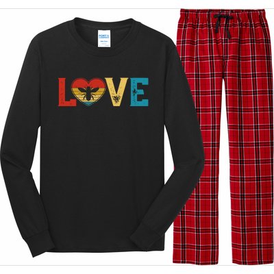 Love Cute Bee Lover Animals Heart Valentine's Day Cute Gift Long Sleeve Pajama Set