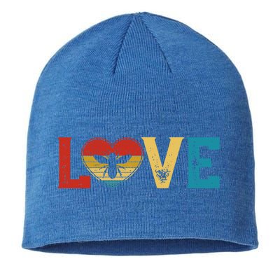 Love Cute Bee Lover Animals Heart Valentine's Day Cute Gift Sustainable Beanie