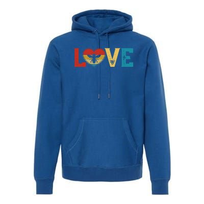 Love Cute Bee Lover Animals Heart Valentine's Day Cute Gift Premium Hoodie