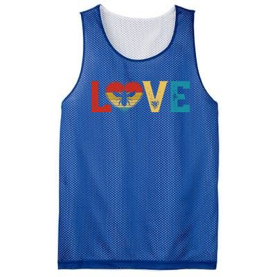 Love Cute Bee Lover Animals Heart Valentine's Day Cute Gift Mesh Reversible Basketball Jersey Tank