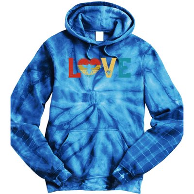 Love Cute Bee Lover Animals Heart Valentine's Day Cute Gift Tie Dye Hoodie