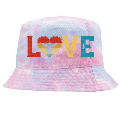 Love Cute Bee Lover Animals Heart Valentine's Day Cute Gift Tie-Dyed Bucket Hat