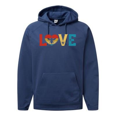 Love Cute Bee Lover Animals Heart Valentine's Day Cute Gift Performance Fleece Hoodie