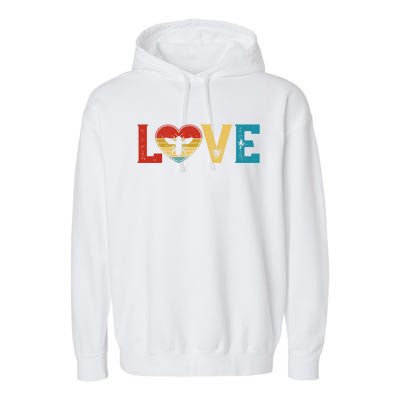 Love Cute Bee Lover Animals Heart Valentine's Day Cute Gift Garment-Dyed Fleece Hoodie