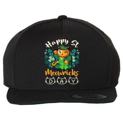 Leprechaun Cat Costume For St Patricks Day Gift Wool Snapback Cap