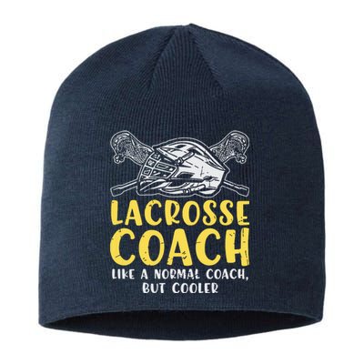 Lacrosse Coach Coaching Lacrosse Player Stick Quote Sustainable Beanie