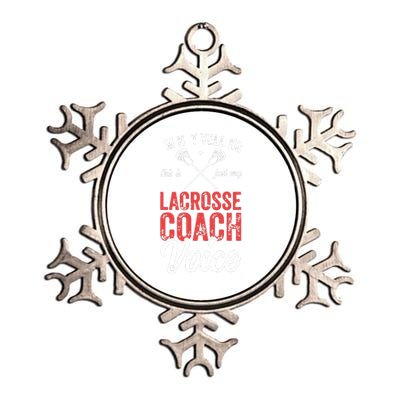 Lacrosse Coach Coaching Lacrosse Player Stick Quote Metallic Star Ornament