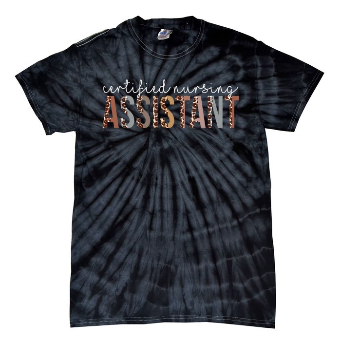 Leopard CNA Certified Nursing Assistant Healthcare Workers Tie-Dye T-Shirt