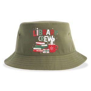 Library Crew Christmas Tree Funny Book Lovers Librarian Xmas Sustainable Bucket Hat