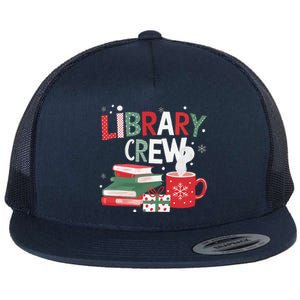 Library Crew Christmas Tree Funny Book Lovers Librarian Xmas Flat Bill Trucker Hat