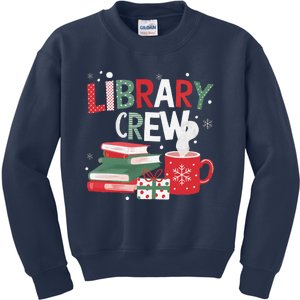 Library Crew Christmas Tree Funny Book Lovers Librarian Xmas Kids Sweatshirt