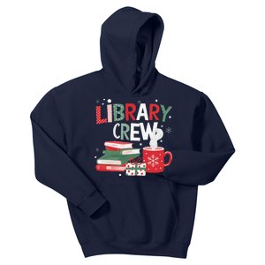 Library Crew Christmas Tree Funny Book Lovers Librarian Xmas Kids Hoodie