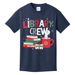 Library Crew Christmas Tree Funny Book Lovers Librarian Xmas Kids T-Shirt