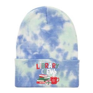 Library Crew Christmas Tree Funny Book Lovers Librarian Xmas Tie Dye 12in Knit Beanie