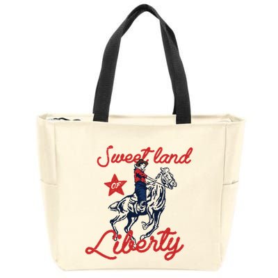 Liberty City Cowboy 4th Of July Sweet Land Liberty Cowboy Zip Tote Bag