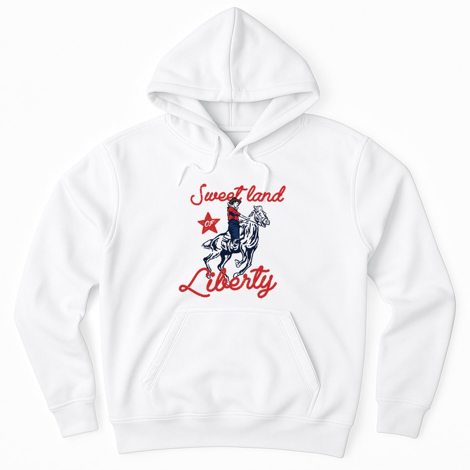 Liberty City Cowboy 4th Of July Sweet Land Liberty Cowboy Hoodie