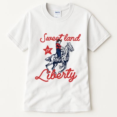 Liberty City Cowboy 4th Of July Sweet Land Liberty Cowboy Tall T-Shirt