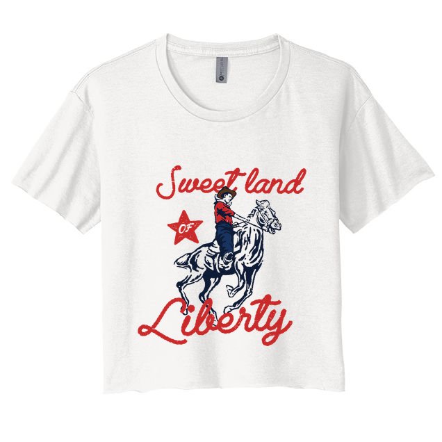Liberty City Cowboy 4th Of July Sweet Land Liberty Cowboy Crop Top