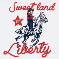 Liberty City Cowboy 4th Of July Sweet Land Liberty Cowboy Women's V-Neck T-Shirt