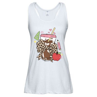 Leopard Coquette Coffee Back To School Ladies Essential Flowy Tank