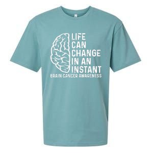 Life Can Change In An Instant Brain Cancer Awareness Sueded Cloud Jersey T-Shirt