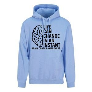 Life Can Change In An Instant Brain Cancer Awareness Unisex Surf Hoodie