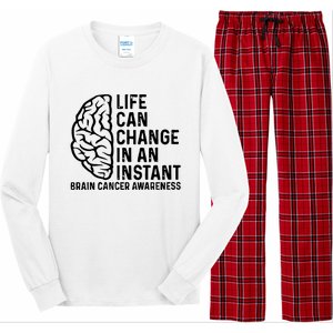 Life Can Change In An Instant Brain Cancer Awareness Long Sleeve Pajama Set