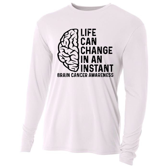 Life Can Change In An Instant Brain Cancer Awareness Cooling Performance Long Sleeve Crew