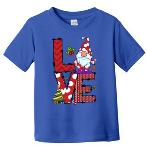 Love Christmas Cute Gnome Buffalo Plaid Xmas Pajama Funny Gift Toddler T-Shirt