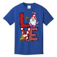 Love Christmas Cute Gnome Buffalo Plaid Xmas Pajama Funny Gift Kids T-Shirt