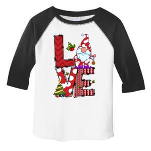 Love Christmas Cute Gnome Buffalo Plaid Xmas Pajama Funny Gift Toddler Fine Jersey T-Shirt