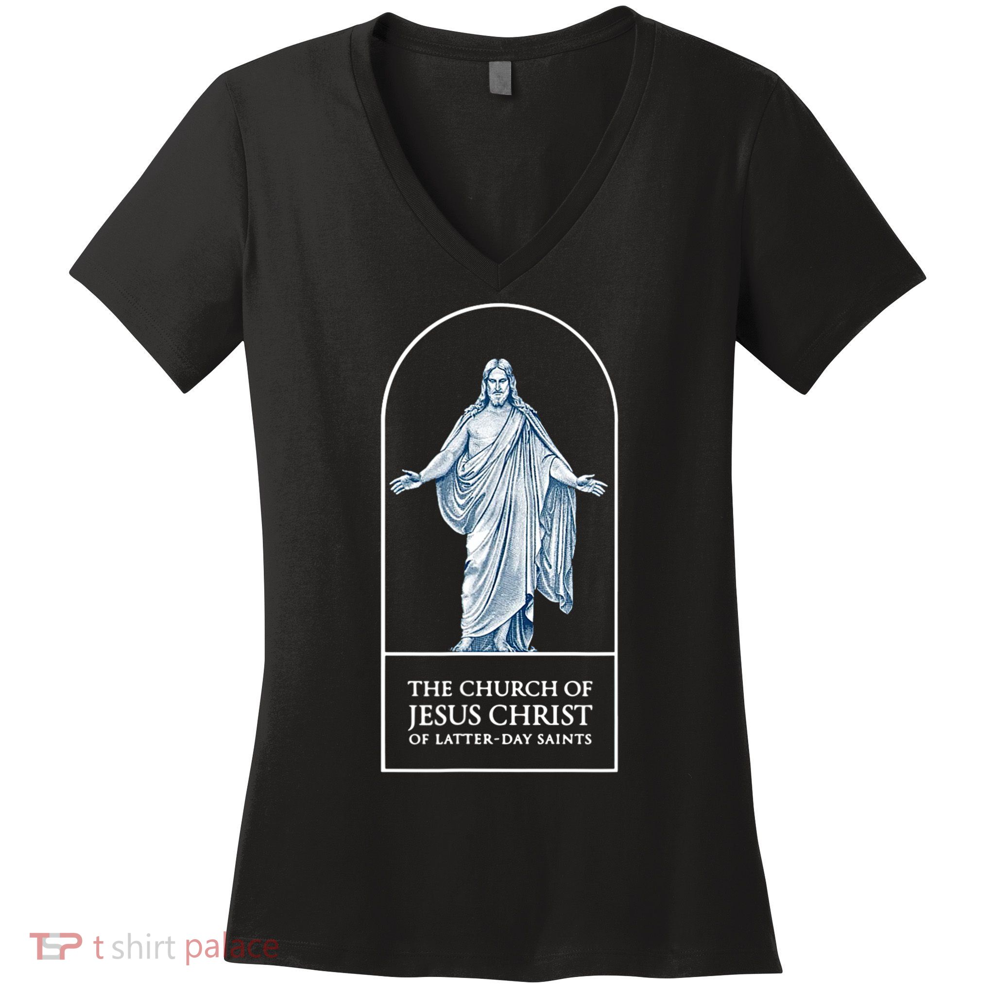 LDS Church Church Of Jesus Christ Logo Mormons Women's V-Neck T-Shirt