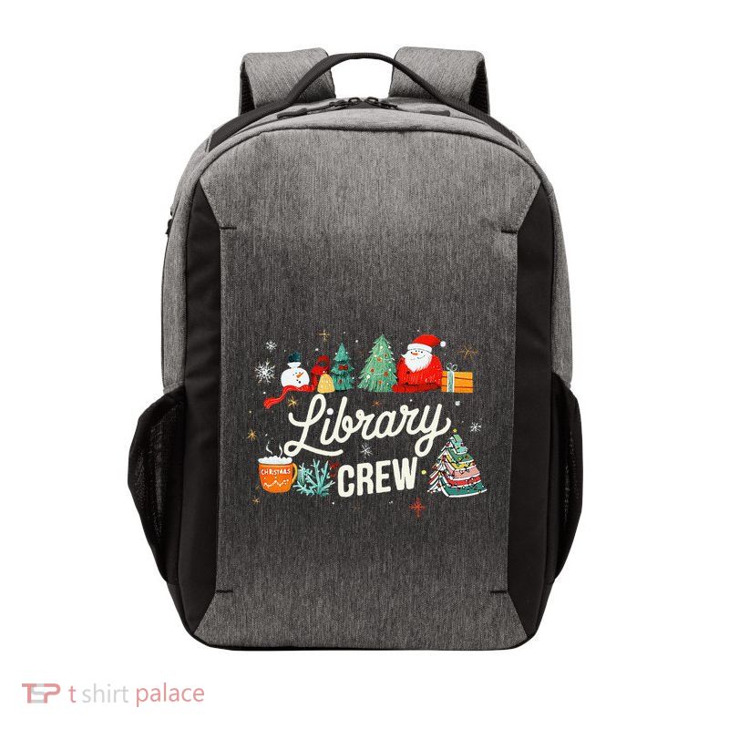 Library Crew Christmas Librarian Vector Backpack