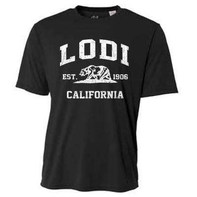 Lodi California CA Vintage State Athletic Style Cooling Performance Crew T-Shirt