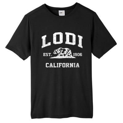 Lodi California CA Vintage State Athletic Style Tall Fusion ChromaSoft Performance T-Shirt