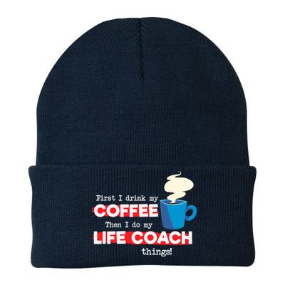 Life Coach & Coffee Lover, Funny Mentor Appreciation Saying Knit Cap Winter Beanie