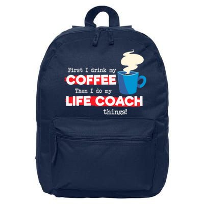 Life Coach & Coffee Lover, Funny Mentor Appreciation Saying 16 in Basic Backpack