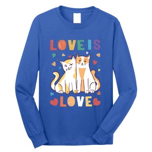 Love Cat Couple Gift Love Is Love Gift Valentine's Day Gift Long Sleeve Shirt