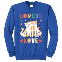 Love Cat Couple Gift Love Is Love Gift Valentine's Day Gift Sweatshirt