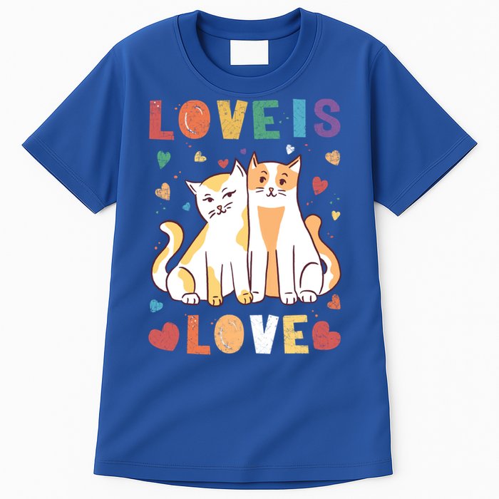 Love Cat Couple Gift Love Is Love Gift Valentine's Day Gift Tall T-Shirt