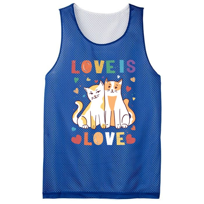 Love Cat Couple Gift Love Is Love Gift Valentine's Day Gift Mesh Reversible Basketball Jersey Tank