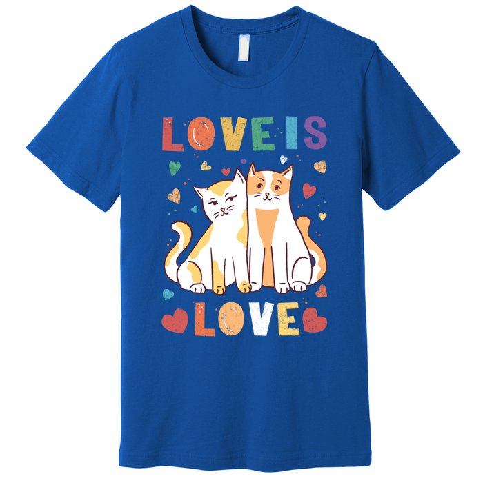 Love Cat Couple Gift Love Is Love Gift Valentine's Day Gift Premium T-Shirt