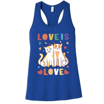 Love Cat Couple Gift Love Is Love Gift Valentine's Day Gift Women's Racerback Tank