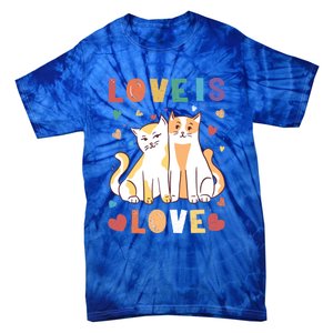 Love Cat Couple Gift Love Is Love Gift Valentine's Day Gift Tie-Dye T-Shirt