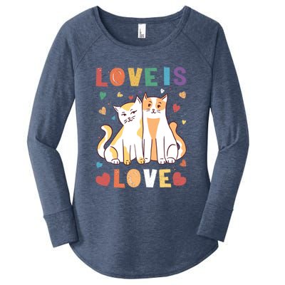 Love Cat Couple Gift Love Is Love Gift Valentine's Day Gift Women's Perfect Tri Tunic Long Sleeve Shirt