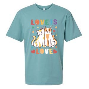 Love Cat Couple Gift Love Is Love Gift Valentine's Day Gift Sueded Cloud Jersey T-Shirt